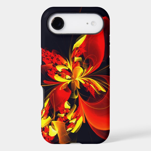 Red Yellow Floral Modern Abstract Art Pattern #10 (Back)