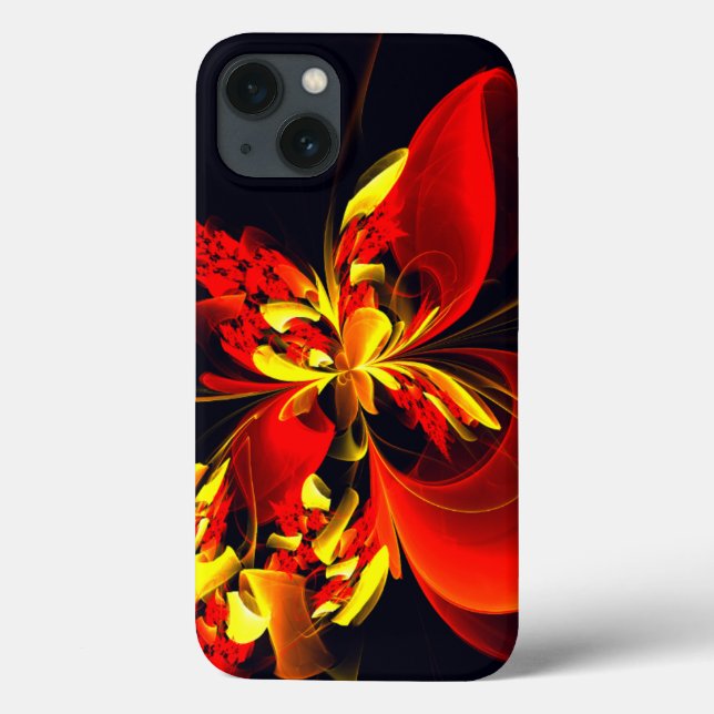 Red Yellow Floral Modern Abstract Art Pattern #10 Case-Mate iPhone Case (Back)