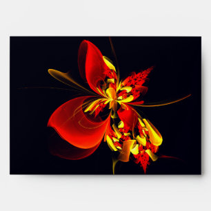 Red Yellow Floral Modern Abstract Art Pattern #10 Envelope