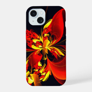 Red Yellow Floral Modern Abstract Art Pattern #10 iPhone 15 Case