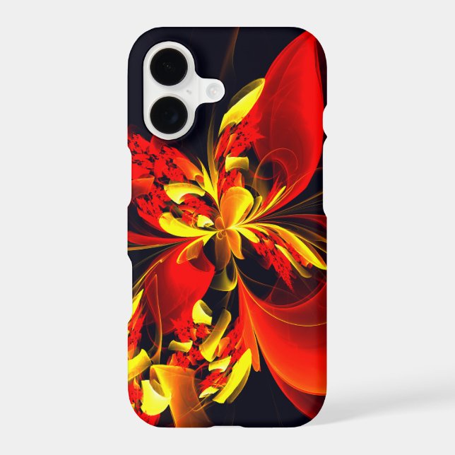 Red Yellow Floral Modern Abstract Art Pattern #10 iPhone Case (Back)