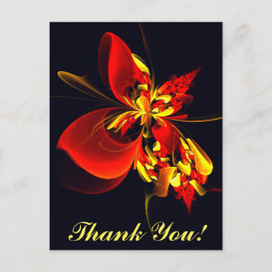 Red Yellow Floral Modern Abstract Art Pattern #10 Postcard