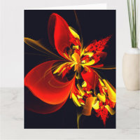 Red Yellow Floral Modern Abstract Art Pattern #10