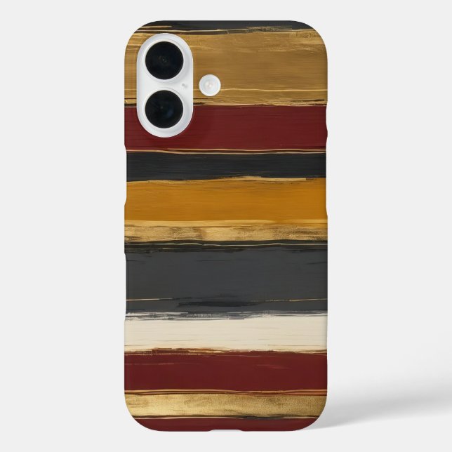 Red yellow gold and grey stripes Case-Mate iPhone case (Back)