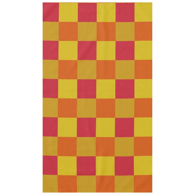 Red, Yellow, Gold and Orange Mini Squares Tablecloth (Front)