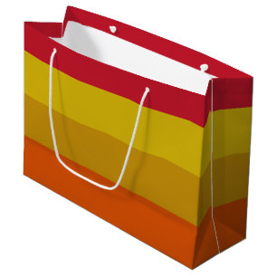 Red, Yellow, Gold and Orange Stripes Large Gift Bag