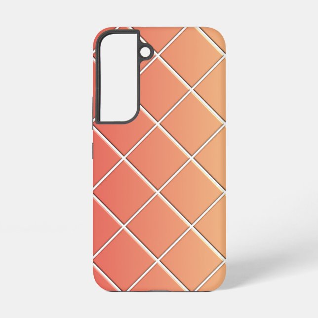 Red Yellow gradient with squares  Samsung Galaxy S22 Case (Back)