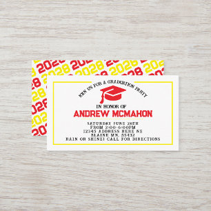 Red & Yellow Graduation Invite Announcement Insert
