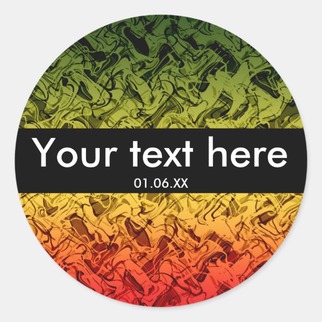 Red Yellow Green Abstract Art Smoke Stickers (Front)