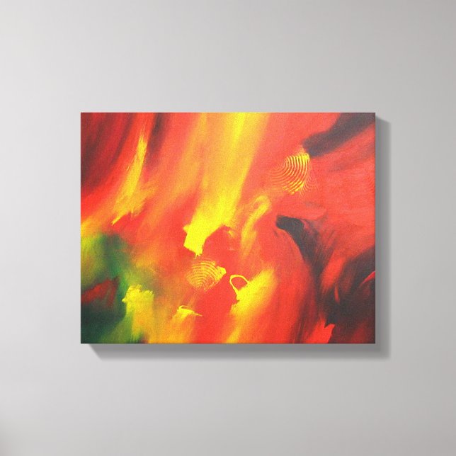 Red Yellow Green Abstract Expressionism Painting Canvas Print (Front)