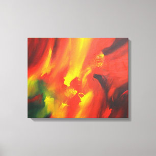 Red Yellow Green Abstract Expressionism Painting Canvas Print