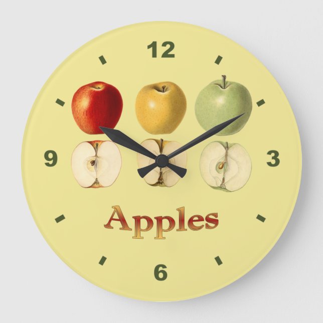 Red ~ Yellow ~ Green Apples ~ Botanical Clock ~ (Front)
