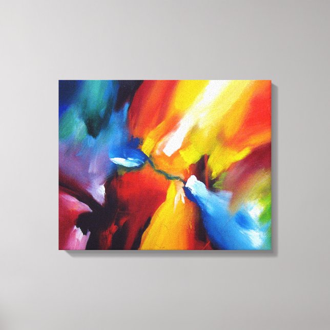 Red Yellow Green Blue Abstract Canvas Print (Front)