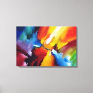 Red Yellow Green Blue Abstract Expressionism Canvas Print
