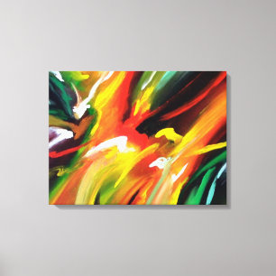 Red Yellow Green Blue Abstract Expressionism Canvas Print