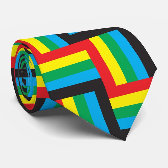 red yellow green blue black tie (Rolled)