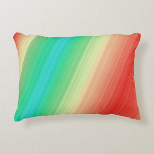 Red Yellow Green Blue Stripes Decorative Pillow