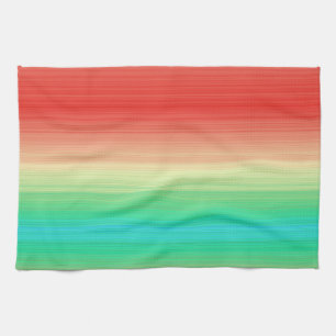 Red Yellow Green Blue Stripes Kitchen Towel