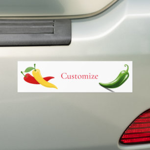 Red Yellow Green Chili Peppers Thunder_Cove Bumper Sticker