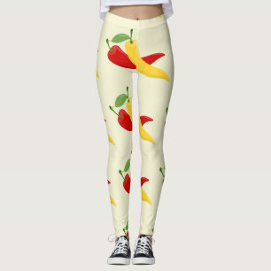 Red Yellow Green Chili Peppers Thunder_Cove Leggings