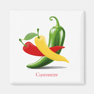 Red Yellow Green Chili Peppers Thunder_Cove Magnet