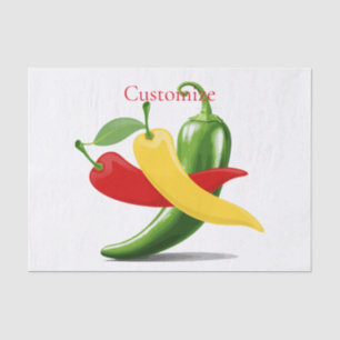 Red Yellow Green Chili Peppers Thunder_Cove Tissue Paper