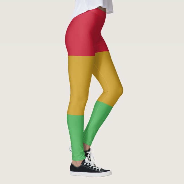 Red yellow green Juneteenth colours Leggings (Right)