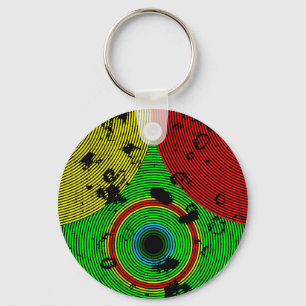 Red Yellow Green Multicolor Texture Pattern  Keychain
