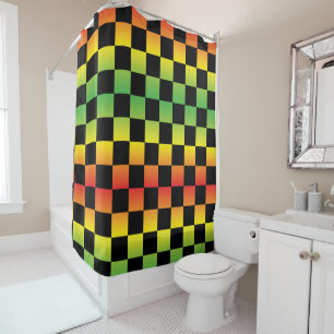  Red Yellow Green Rasta Ombre Chequered