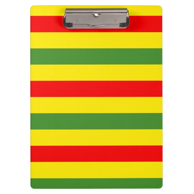 Red Yellow Green Stripes Design Clipboard (Front)