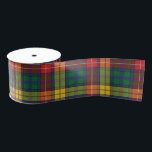 Red Yellow Green Tartan Clan Buchanan Plaid Grosgrain Ribbon<br><div class="desc">Finish up your gifting needs with this cute plaid tartan pattern clan Buchanan Ribbon for your festive season gift giving or any special birthday or anniversary presents</div>