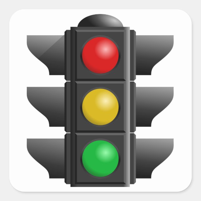 Red Yellow Green Traffic Light Sticker (Front)