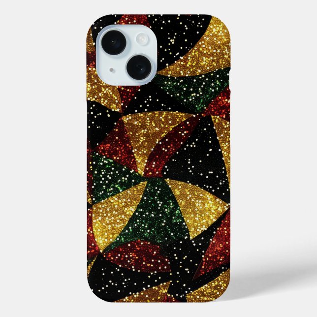 Red Yellow Green Waves of Festive Glitter Case-Mate iPhone Case (Back)