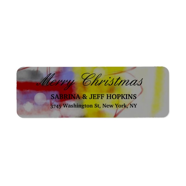 Red Yellow Grey Merry Christmas Message Family (Front)