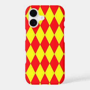 Red Yellow Harlequin Chequered Design 
