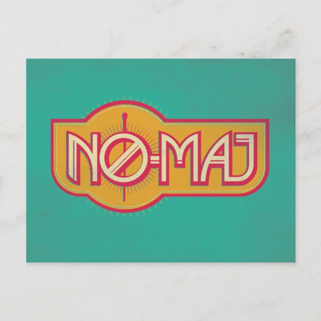 Red & Yellow NO-MAJ™ Badge Postcard (Front)