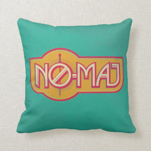 Red & Yellow NO-MAJ™ Badge Throw Pillow