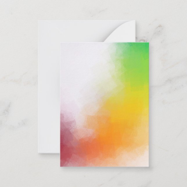 Red Yellow Orange Green Elegant Modern Abstract Card (Front)