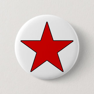 Red Yellow Orange White Five Point Star Pentagram 2 Inch Round Button