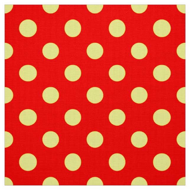 Red Yellow Polka Dots Design  Fabric (Swatch)