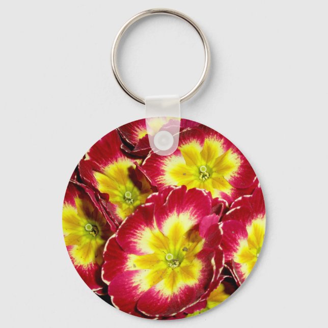 Red Yellow Primrose Keychain (Front)