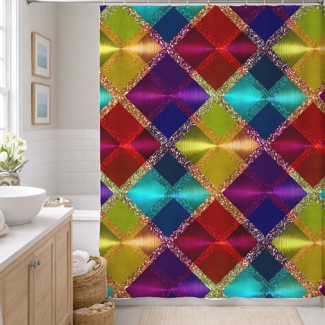 Red Yellow Purple Glitter Plaid Design (Creator Uploaded)