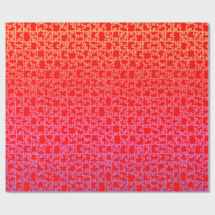 Red Yellow Puzzle Wrapping Paper