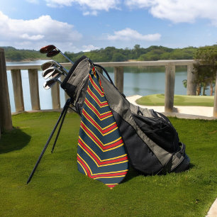 Red Yellow Reflective Chevrons Golf Towel