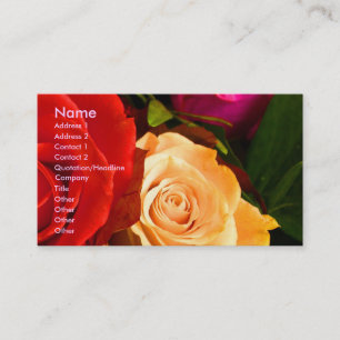 Red Yellow Rose Artist I Business Card