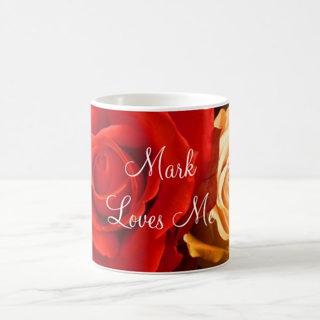 Red Yellow Rose Valentine I Mug (Center)