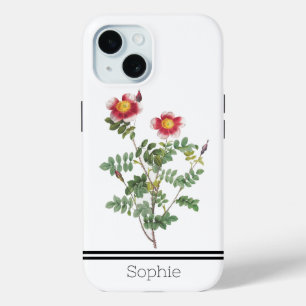 Red & Yellow Rose Watercolor Custom iPhone 15 Case