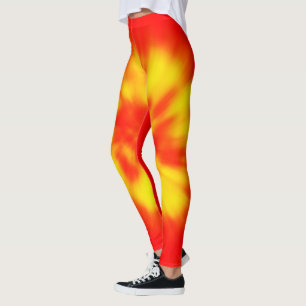 Red & Yellow Solar Flares Chic, Volcano Burst Leggings