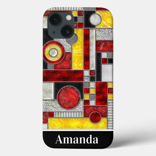Red Yellow Stained Glass Case-Mate iPhone Case (Back)