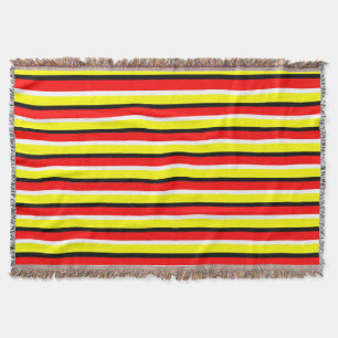 Red Yellow Stripes Pattern Design Throw Blanket